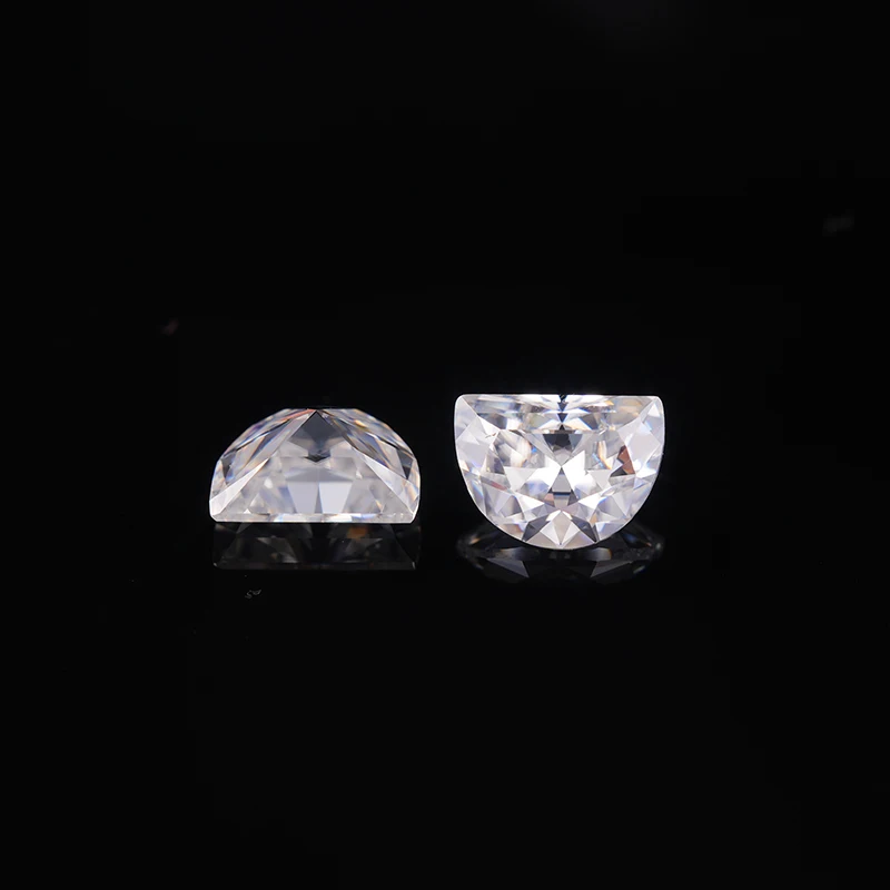 White D Color Half moon cut VVS1 Special cut Moissanite Lab grown Gemstone For Jewelry Making Customized Shape Moissanite