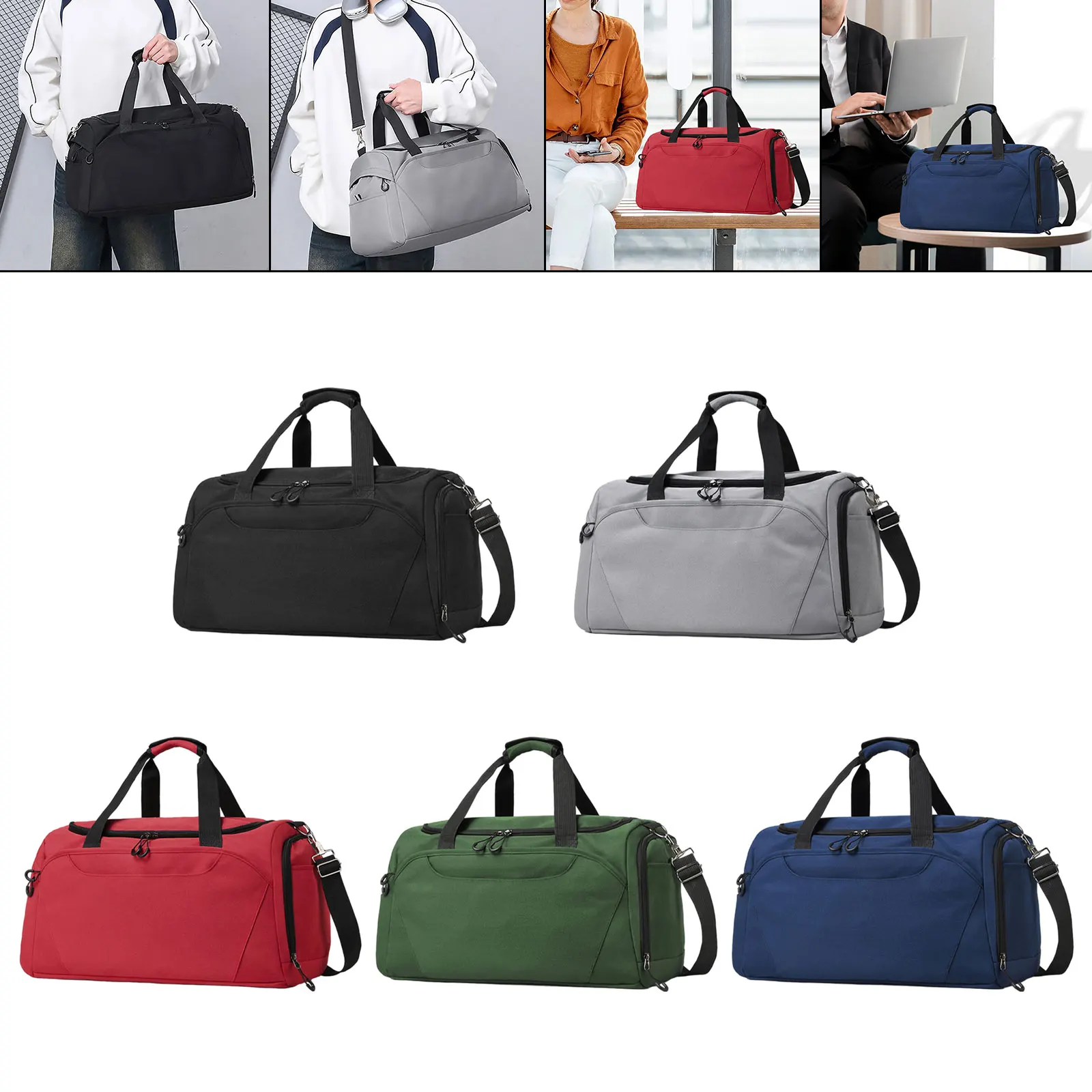 

Спортивная сумка Weekender Overnight Bag Большая вместительная портативная спортивная сумка с регулируемым ремешком для тренажерного зала, йоги, рыбалки, тренировок, кемпинга