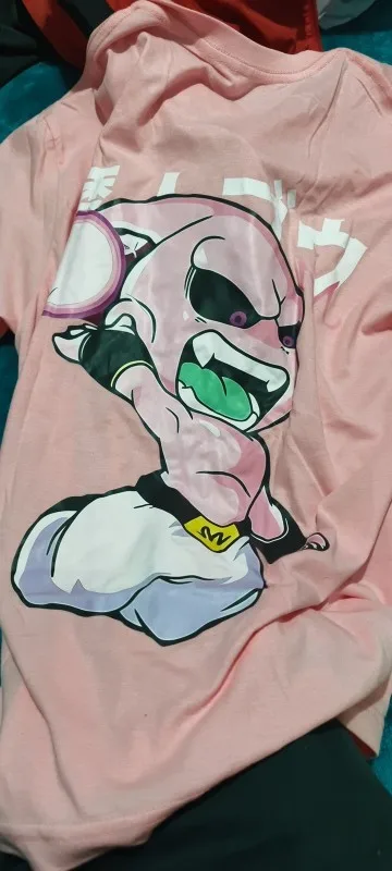 2026 New Dragon Ball Anime Cotton T-shirt Summer New Majin Buu Printed Men's and Women's Street Hip Hop Casual Short Sleeve Top photo review