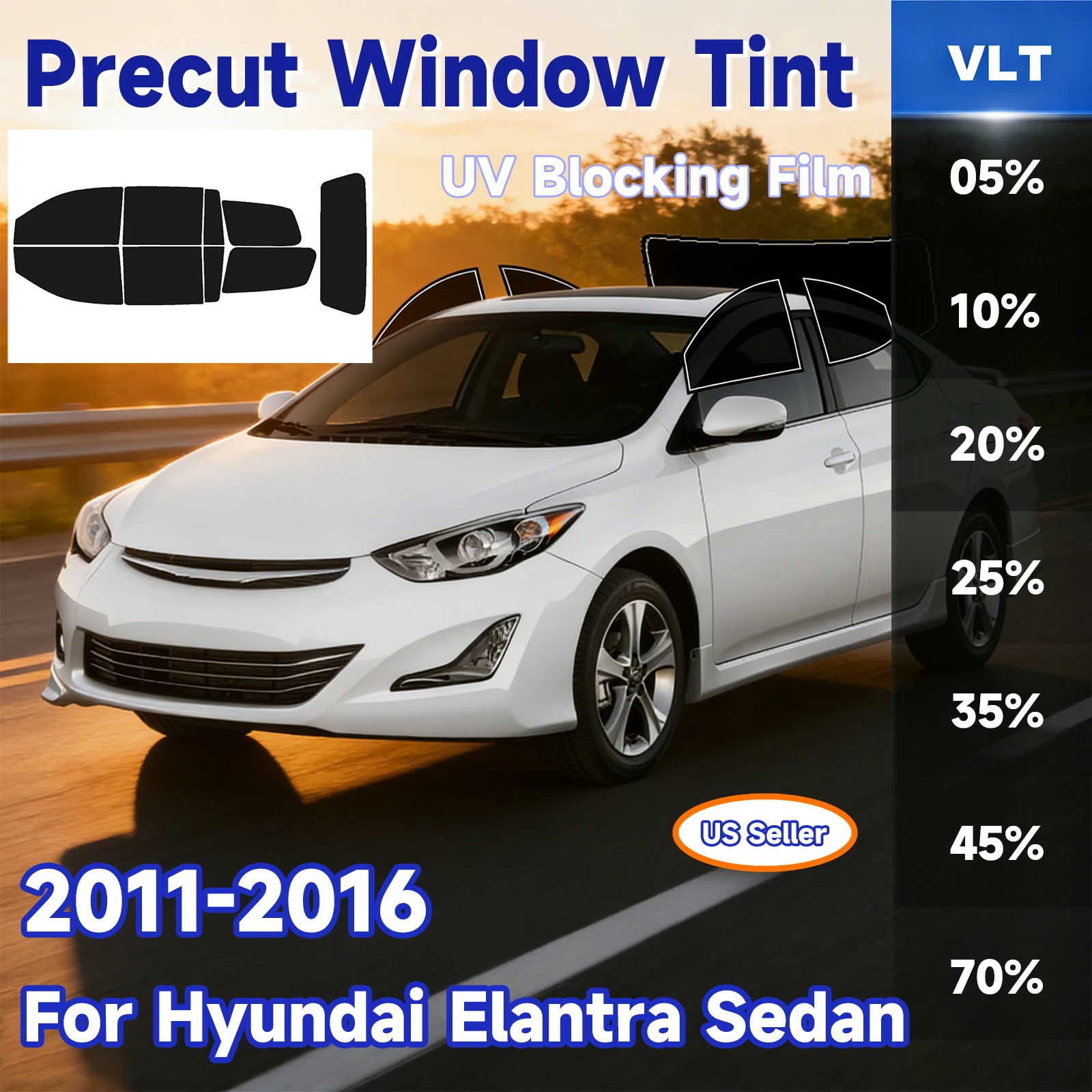 

Защитная пленка для окон автомобиля, солнцезащитный козырек для Hyundai Elantra Sedan 2011-2016, аксессуары, защитная пленка для всех сторон, включая лобовое стекло