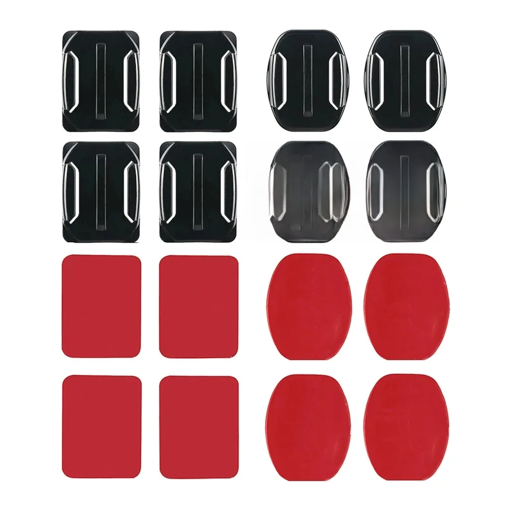 Supports adhésifs plats et incurvés 3M, pour GoPro 12 11 10 9 8 7 6 5 4 Insta360 X3 X4 DJI, accessoire de caméra d'action vers casque