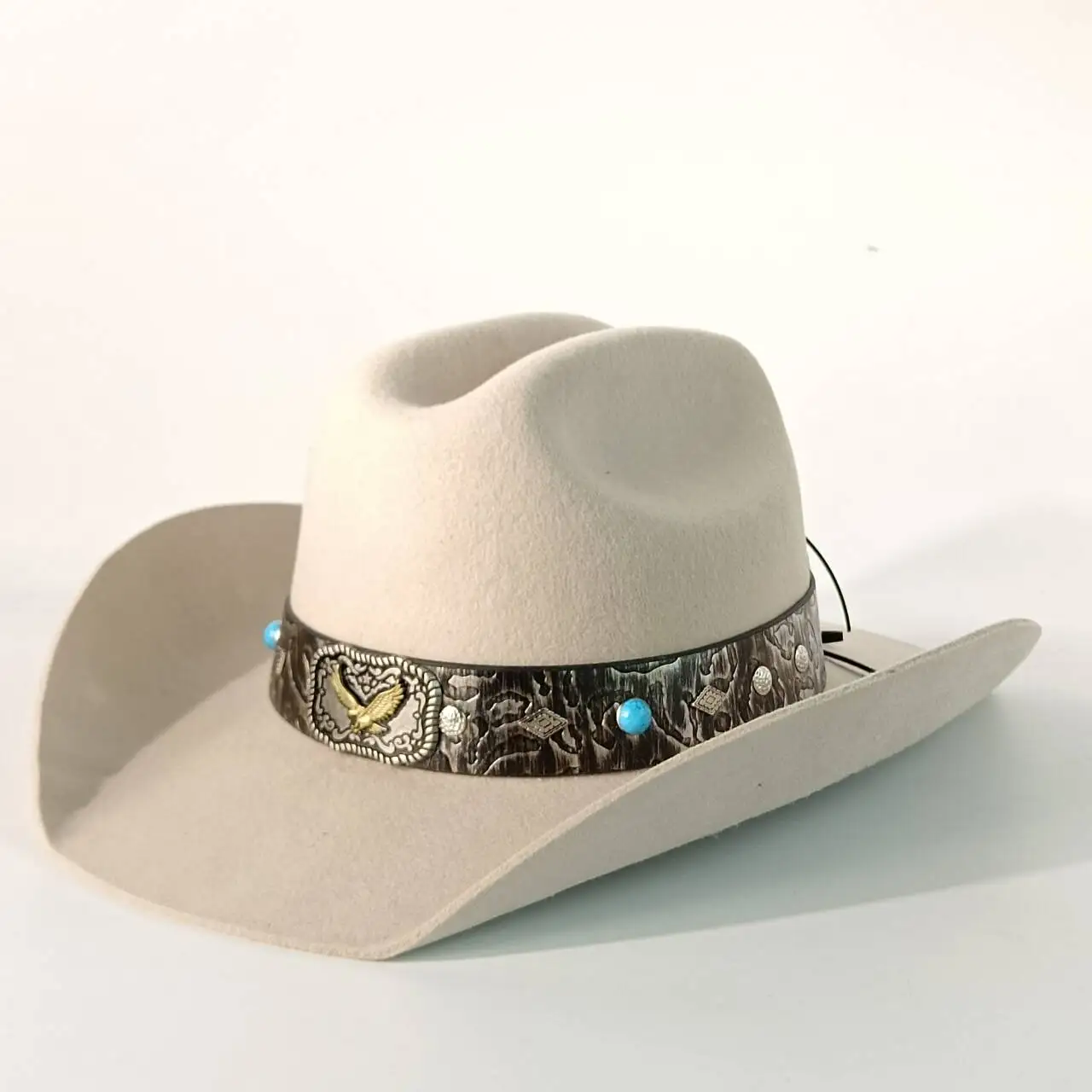 New unisex wool felt cowboy hat fashionable retro autumnwinter series Western wide-brimmed hatmatches variousfashion accessories