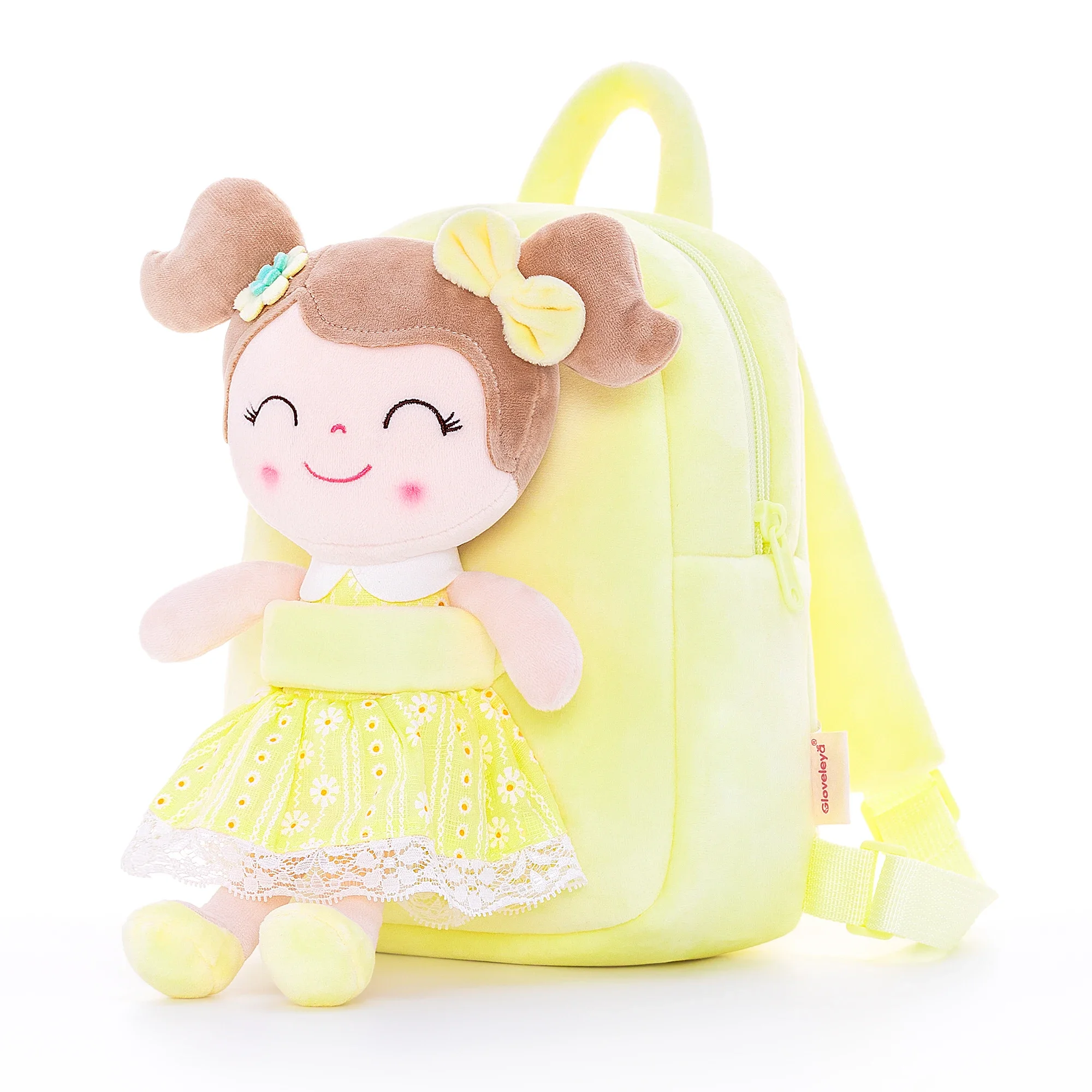 Gloveleya Plush Backpack Spring Girl Doll Backpacks Kids Bags Christmas Birthday Giftsfor Baby Girls Shoulder Bag with Dolls