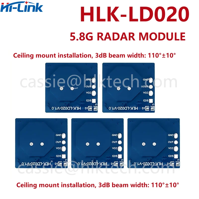 Hi-Link HLK-LD020 모바일 센서 레이더 및 모바일 센서 레이더, 스몰 사이즈 센서 모듈, 고감도, 5.8G 대역, 신제품