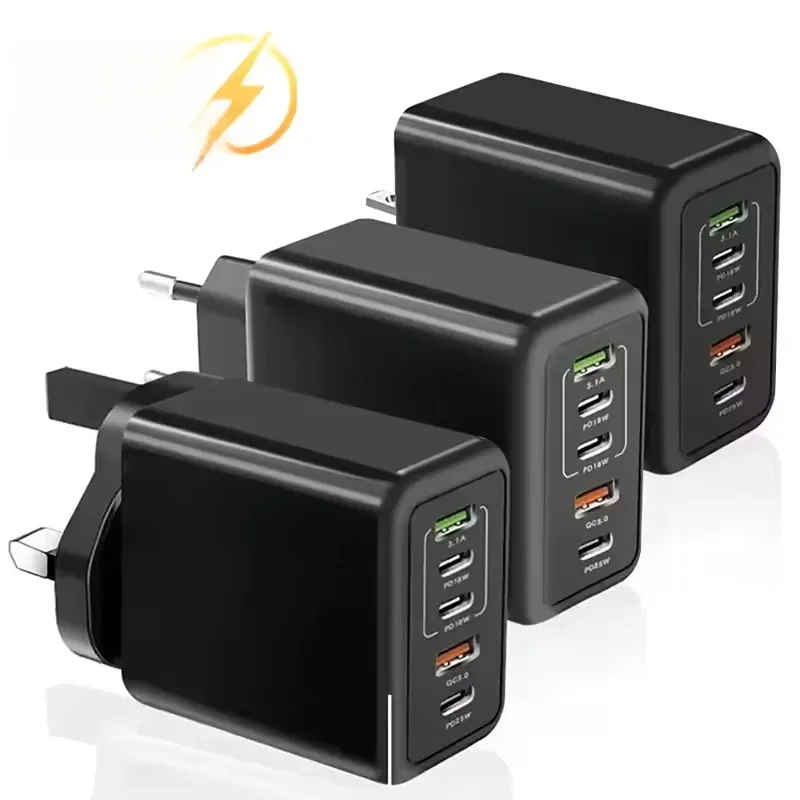 Multi-poorten USB C-oplader 120W PD Type C Snelle wandlader EU/US/UK-stekker voor iPhone Samsung Xiaomi Huawei Mobiele telefoonadapter - afbeelding 2