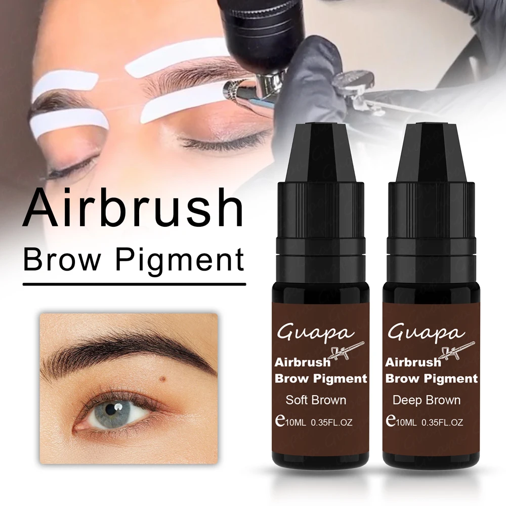 10ml Eyebrow Tint Airbrush Brow Pigment Liquid Hybrid Brow Dye with Multiple Color Options for Perfectly Defined Brows