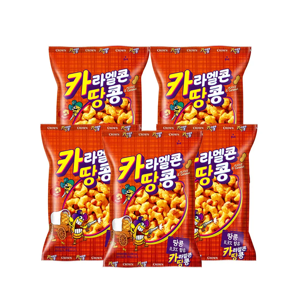 تاج الفول السوداني الذرة الكراميل ، 72 جم × 5 أكياس #1