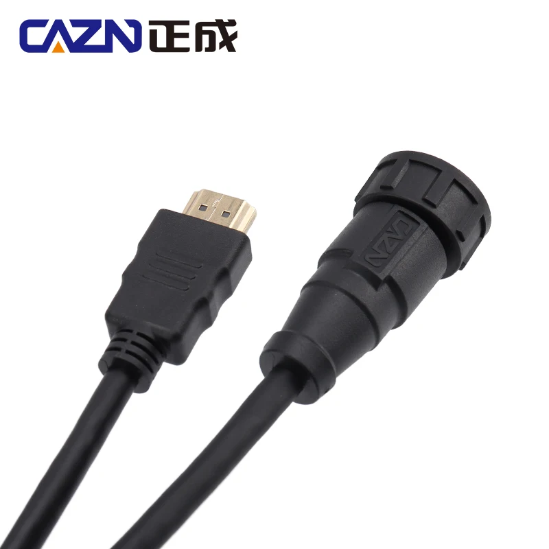 HDMI wodoodporny IP67 prosty męski na prosty męski przewód Plug gwintowany typ 4K 60HZ pozłacany certyfikat przewód o dużej prędkości HDMI