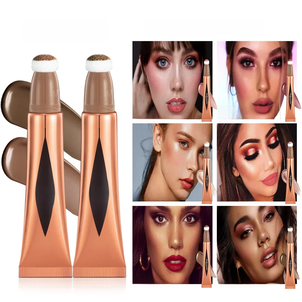 Nouvelle crème bronzante Contour fard à joues baguette de beauté surligneur Blush avec coussin liquide visage bronzant baguette bâton applicateur maquillage