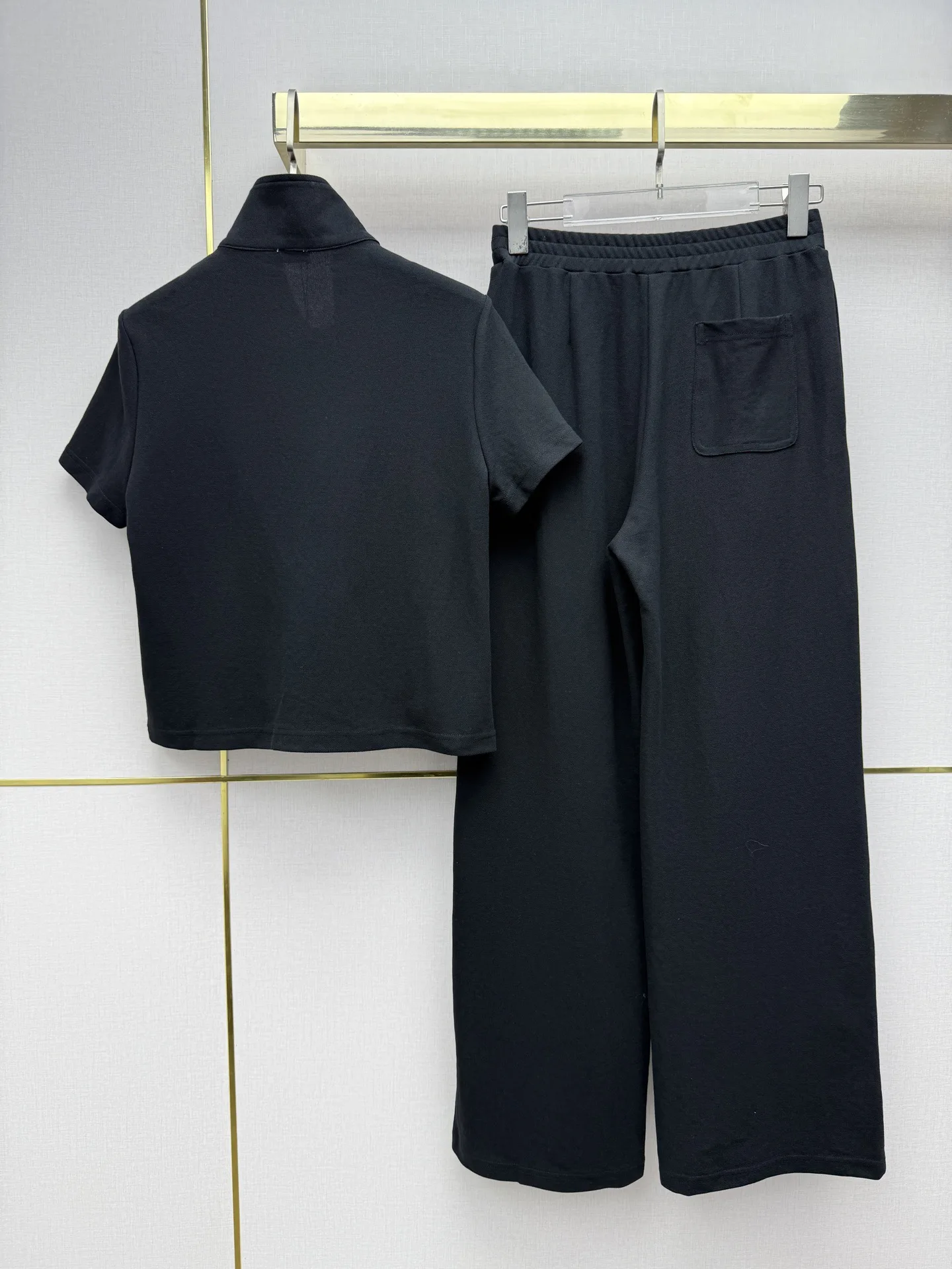 

2026 Summer New Style Sporty Casual Standing Collar Short-Sleeved Long Pants Set L13