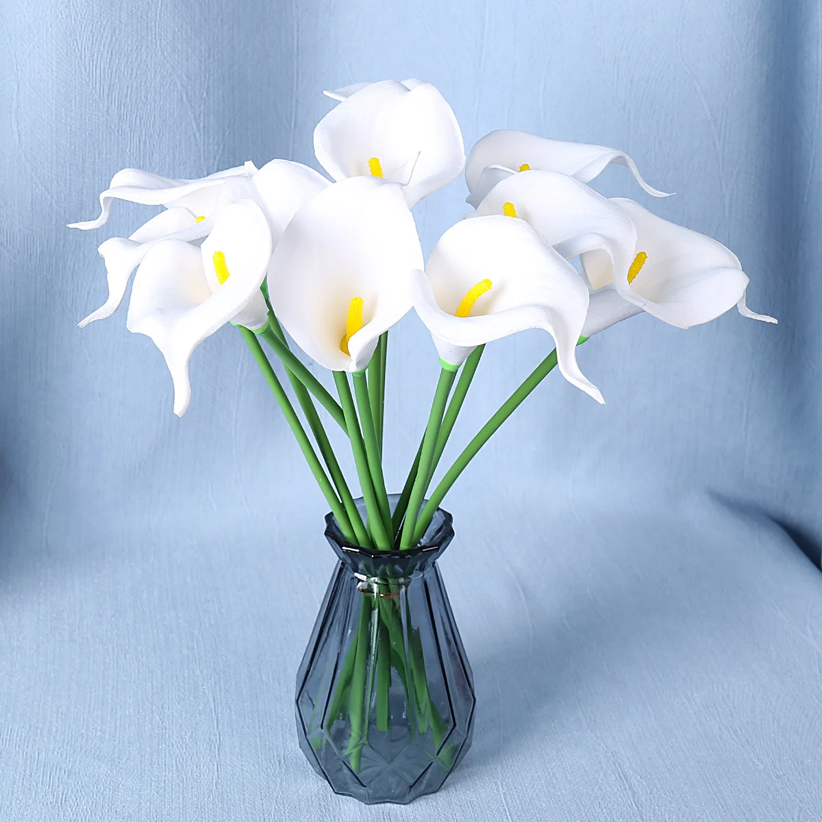 10 Stück Realistische Calla-Lilien Künstliche Blumen, PU-Touch Blumenstrauß, Ideal für Vatertag und Sommer-Arrangements – Detail 8