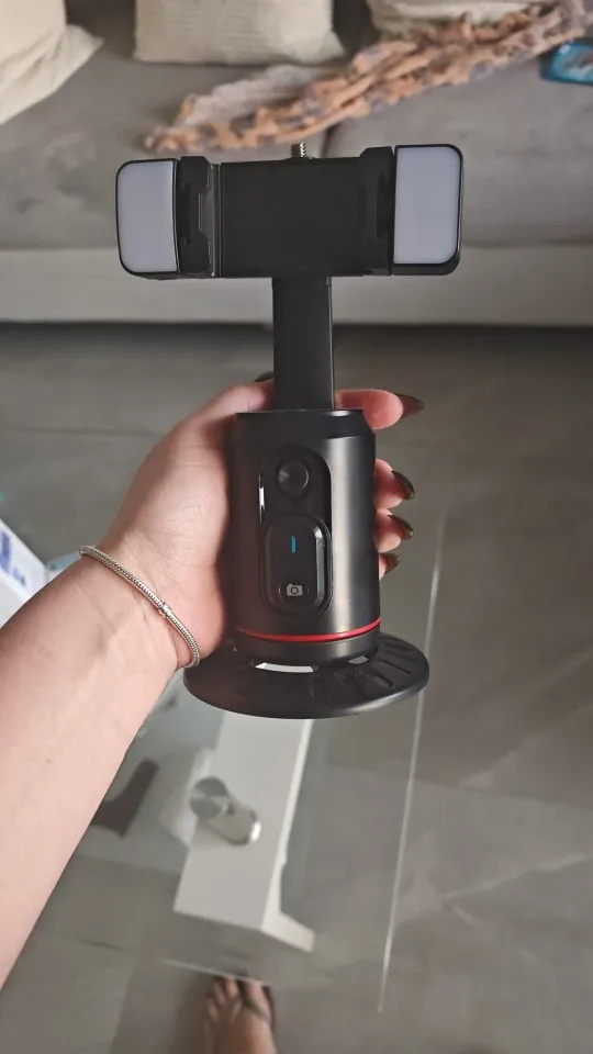 FANGTUOSI 360° Rotation Gimbal Stabilizer tripod Selfie Stick Desktop Face Tracking With Bluetooth Remote Shutter Light Holder photo review