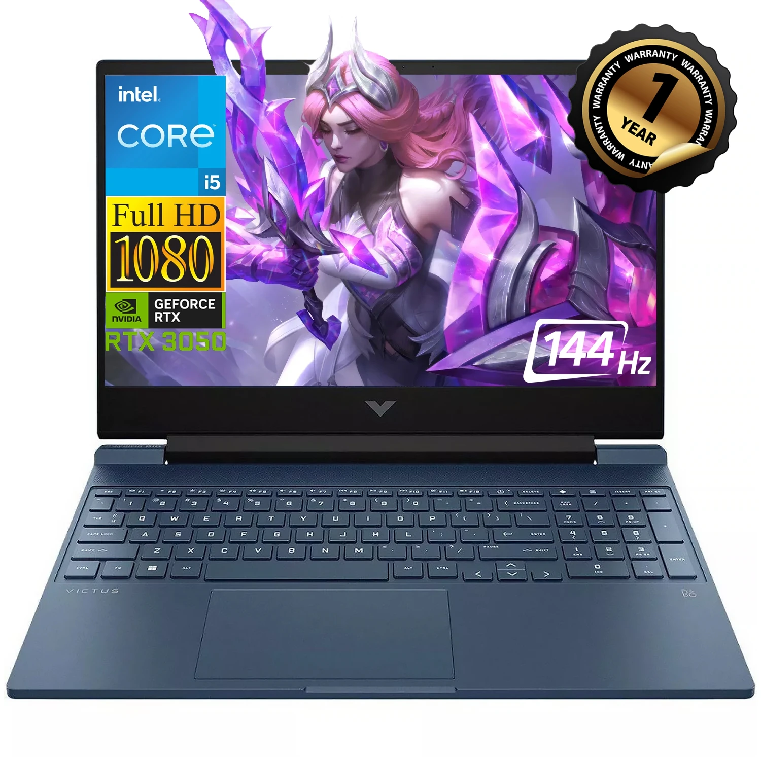 Laptop da gioco HP Victus da 15 ", Intel Core i5-12450H,64GB di RAM, SSD da 4TB, GeForce RTX 3050,Windows 11 Home, blu