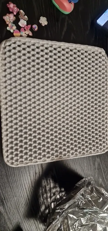 Customer review photo for Cat Litter Tracking Mat with Waterproof Base