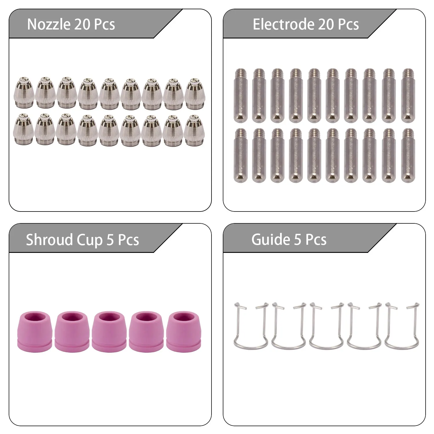 AG60 SG-55 WSD-60 Plasma Cutter Cutting Torch Tip Nozzles Consumables Kit 50PK