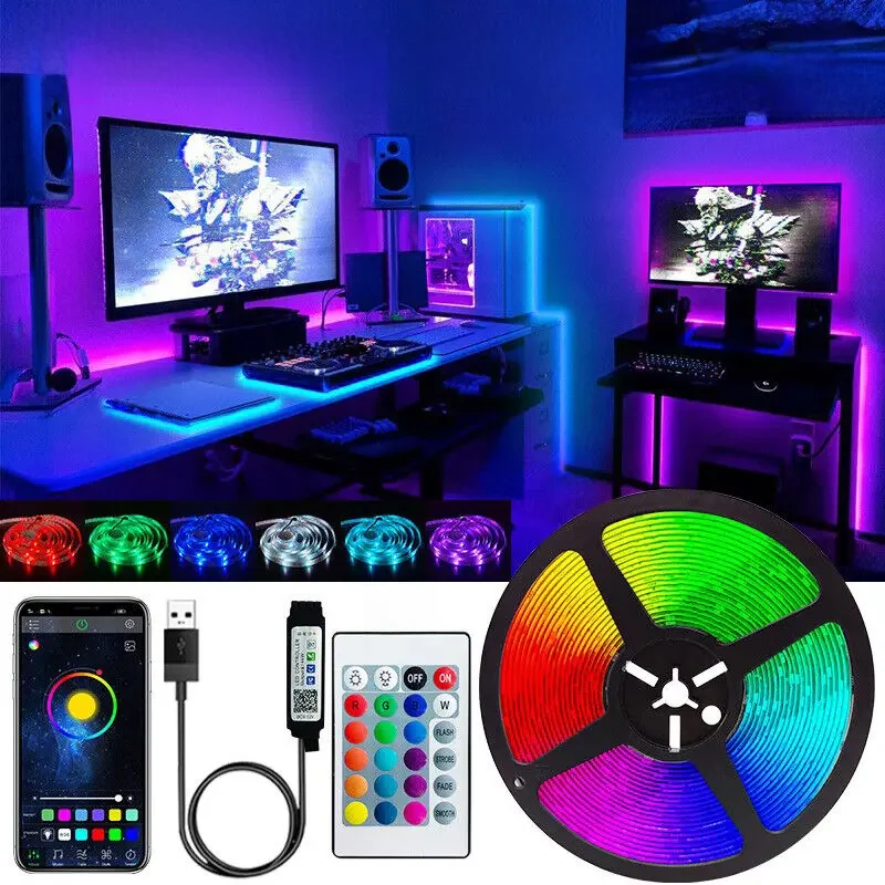 Smart Bluetooth LED Strip Lights, APP Controle Remoto, Fita Flexível, Diodo Lamp Tape, TV