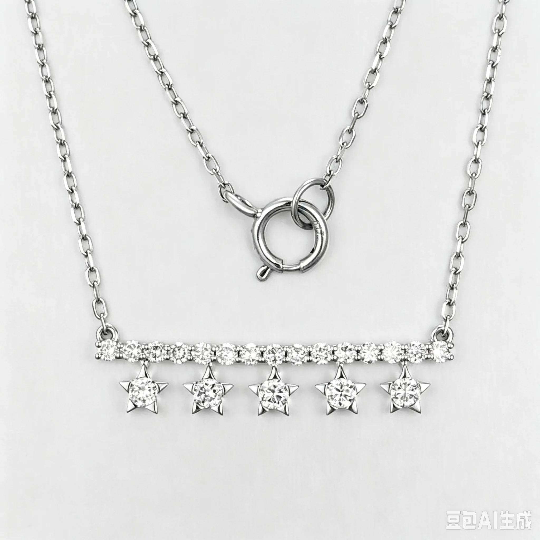 10K 1.15g Round brilliant cut star drop diamond bar necklace Lab Grown Diamond CVD Pendant Necklace NGTC  Certified  Wholesale