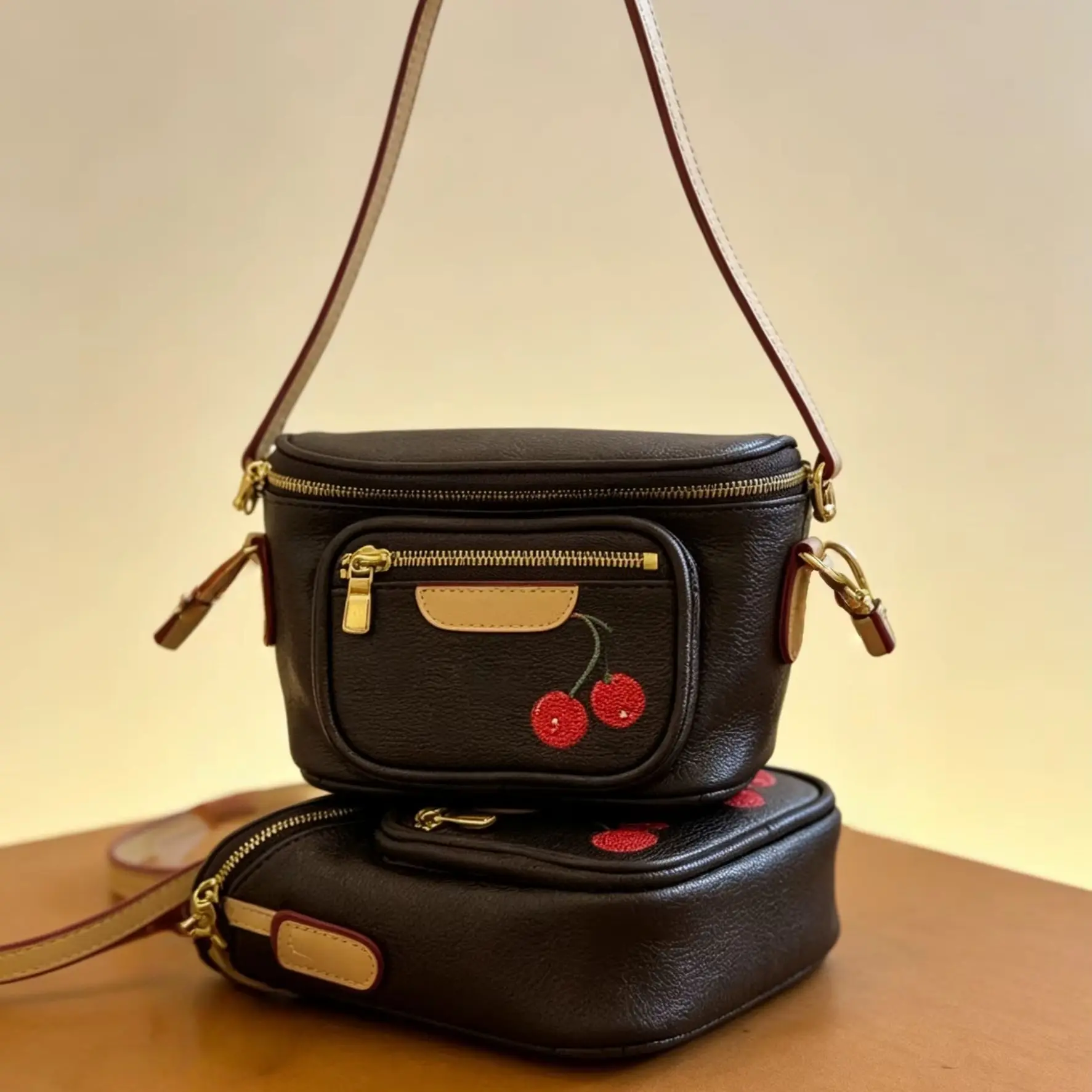 2026 New Women's Brown Handbag/Clutch/Waist Bag 18*12cm