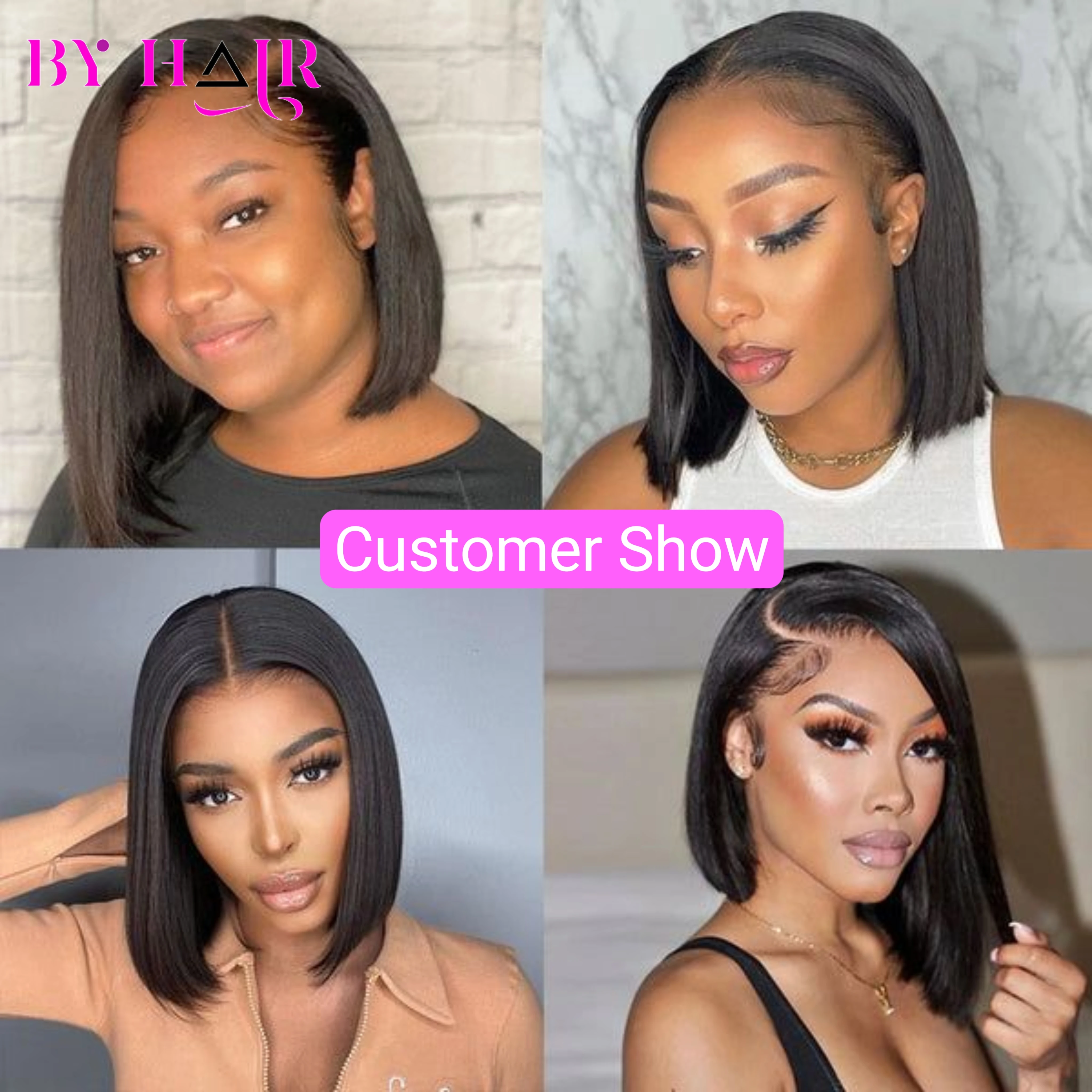 Glueless Bob Wig Human Hair Ready To Wear Bone Straight Transprent 4x4 Lace Closure Wig Glueless Wigs 100% Human Hair Cheap Wig