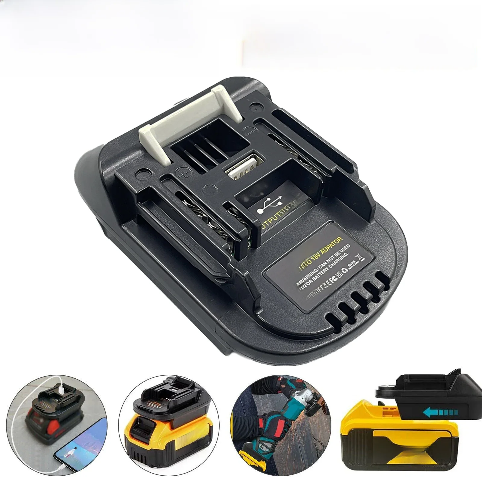Adapter akumulatora DM18M do narzędzi Makita 18V Konwersja akumulatora Dewalt 20V i akumulatora Milwaukee M18 18V do akumulatora Makita 18V — zdjęcie 2