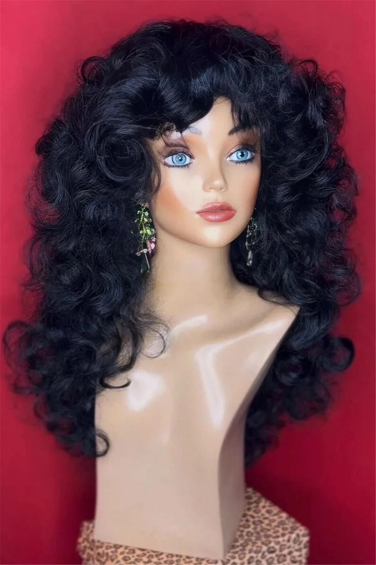 synthetic hair SZA DONNA SUMMER Wig: Disco Wig, 1970s 1980s  Wig, Costume Wig, Drag Queen with bangs Wig