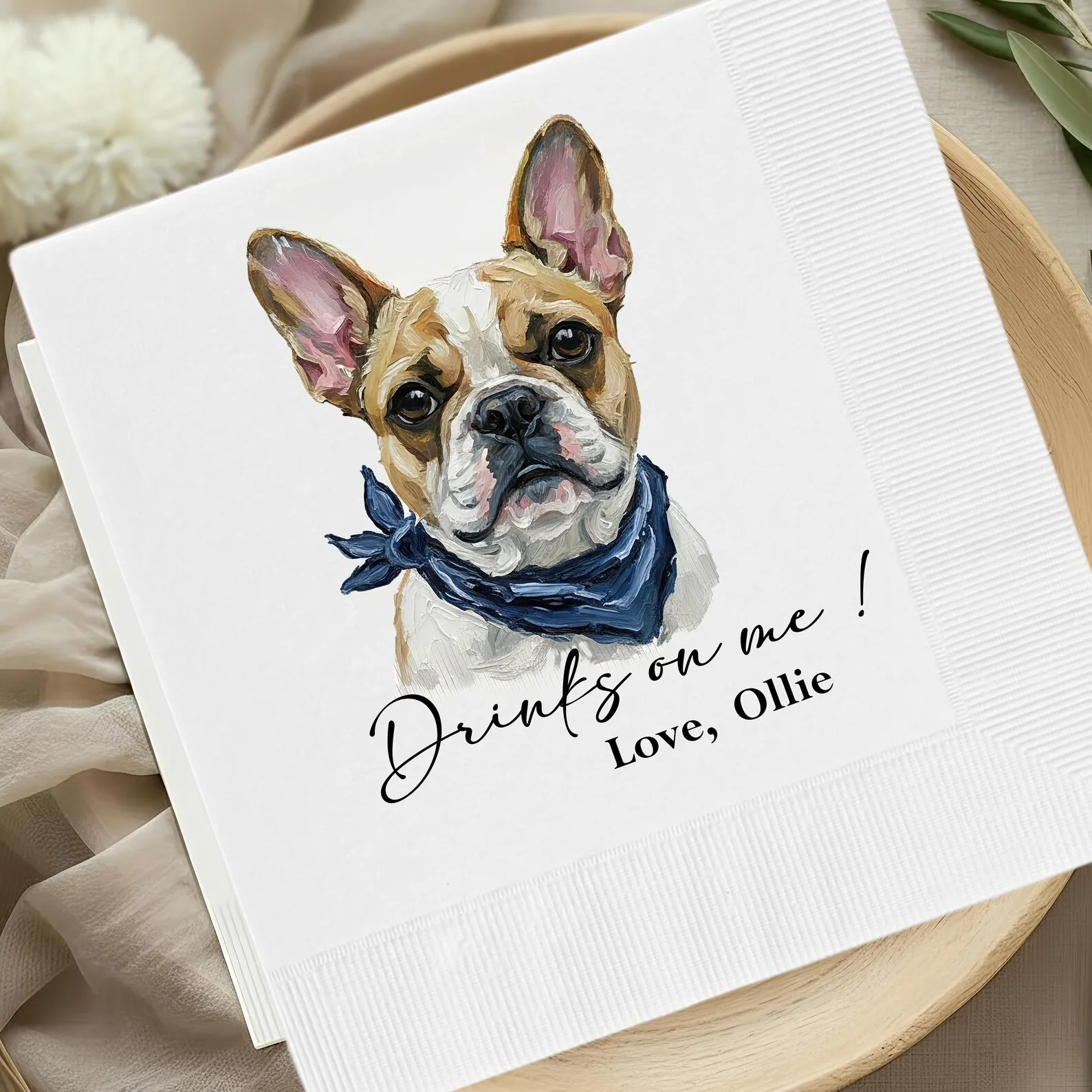 50pcs Custom Pet Wedding Napkins | Wedding Napkins | Pet Cocktail Napkins | Custom Napkins Wedding |Wedding Cocktail Napkins