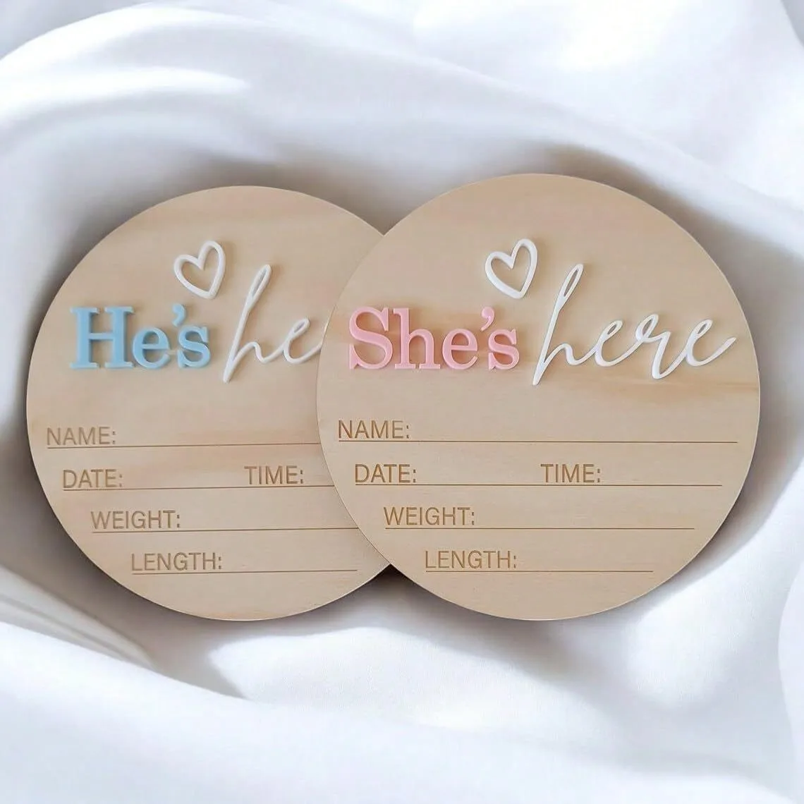 Birth Announcement Sign She's Here Or He's HereAnnouncement Sign Baby Newborn AnnouncementSign Baby Photo Prop