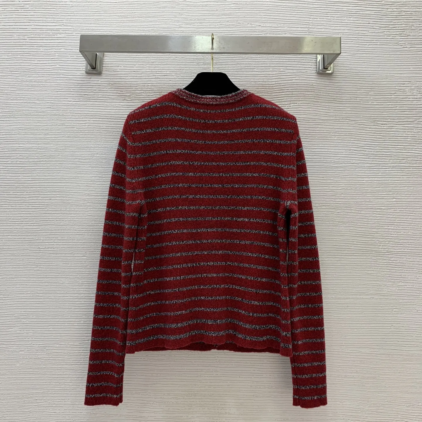 

2025 Spring Summer Casual Versatile Coat Jacket Sweater Striped Long-sleeved Buttons