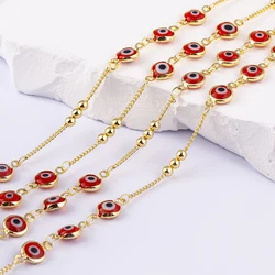 1 Meter Copper Plated Gold Ball Beads Chains For Jewelry Making Findings DIY Necklace Bracelet Chain Accessories