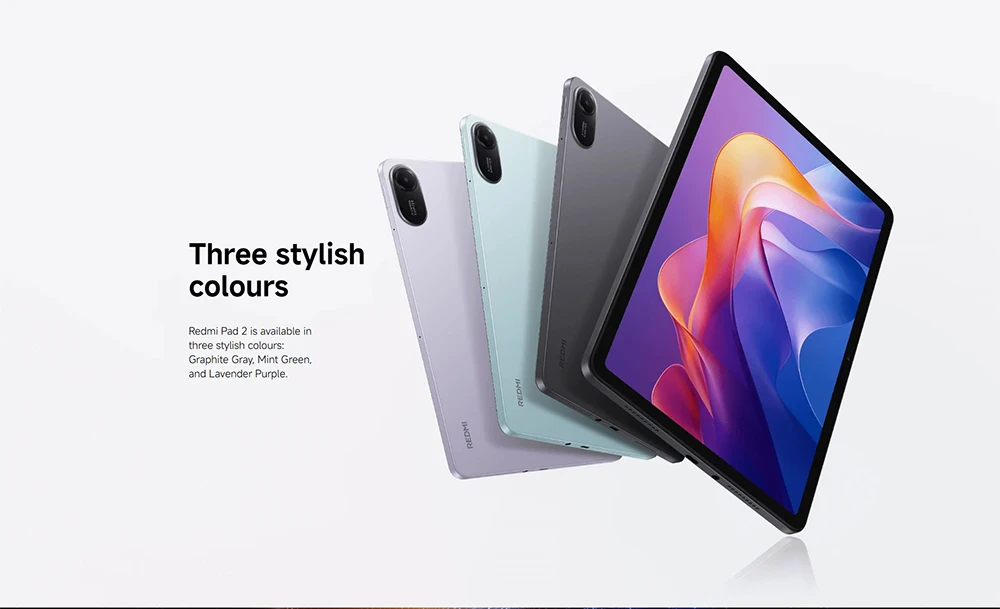 Xiaomi Redmi Pad 2 Wifi Tablet 11" 2.5K 90Hz Display Mediatek Helio G100‑Ultra Processor 9000Mah Battery Fast Charging Wifi 5 Ipv6, Hyperos 8Mp Camera