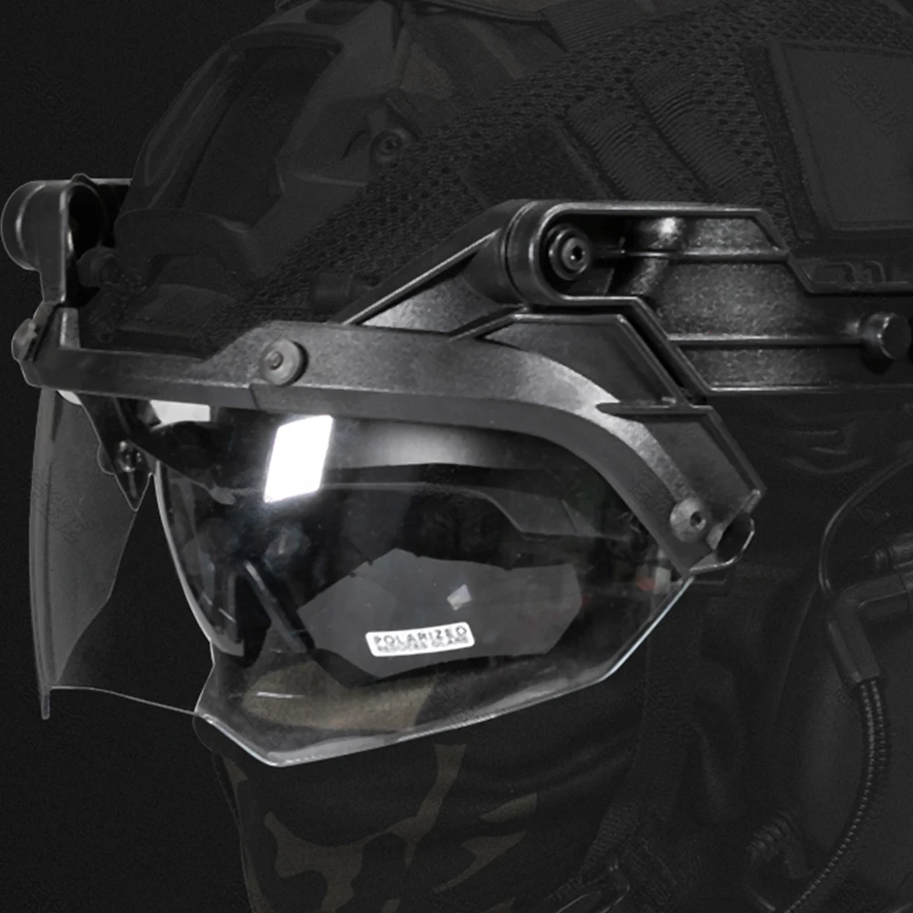 خوذة الوجه نظارات نظارات السلامة مع الجانب قوس القضبان الادسنس نظارات الوجه حتى نظارات التكتيكية نظارات اطلاق النار لخوذة سريعة #4
