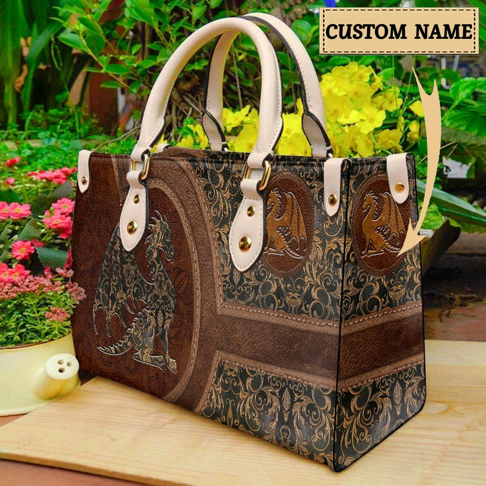 Fly Dragon 3D Vintage Brand Designer Handbag Classic Trend Top Handle Saddle Bag Casual Outdoor Fashion Shoulder Bag for Female