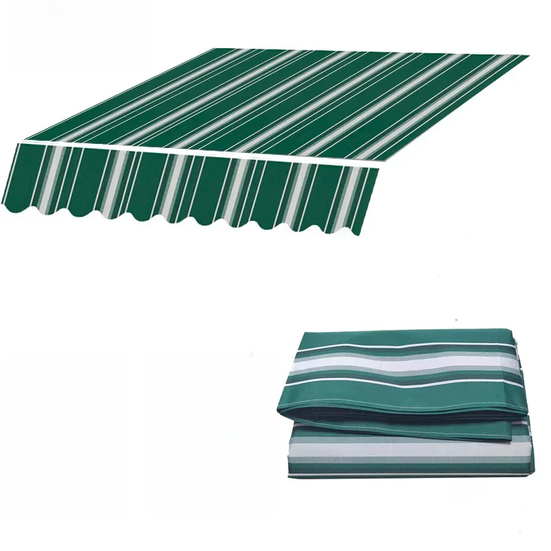 Patio Luifel Intrekbare Luifel Vervanging Waterdichte Stof 12x10ft Dek Shelter Top Stof Schaduw Zeil Mode Strepen - afbeelding 2