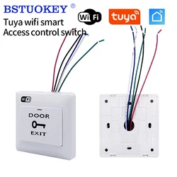 Tuya-Botão De Saída Da Porta WiFi para Sistema De Controle De Acesso, Bloqueio Eletrônico, Abridor De Bloqueio, Aplicativo Móvel, Remote Release, Push Switch, NO, NC, COM, COM