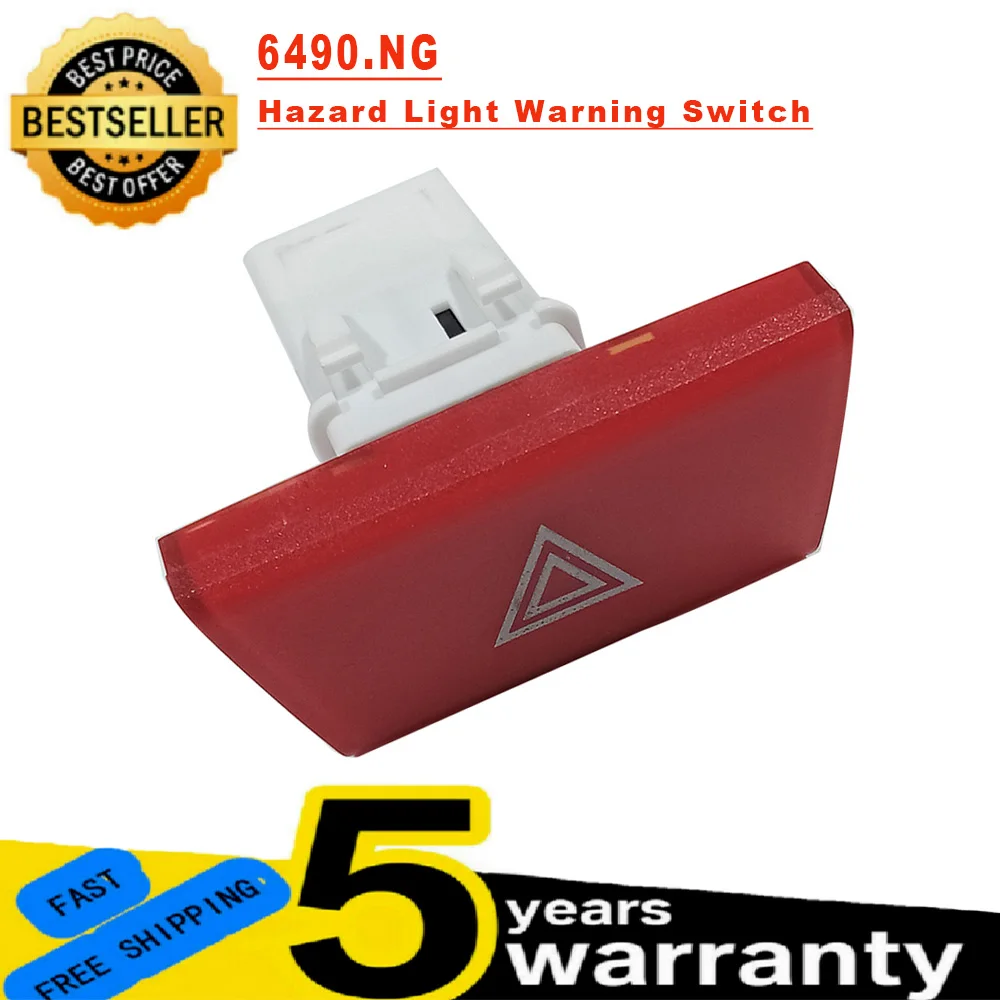 Car Emergency Hazard Warning Indicator Light Switch Red Button 6490.NG 6490 NG 6490NG For Toyota Aygo Mk1 Peugeot 107 Citroen C1