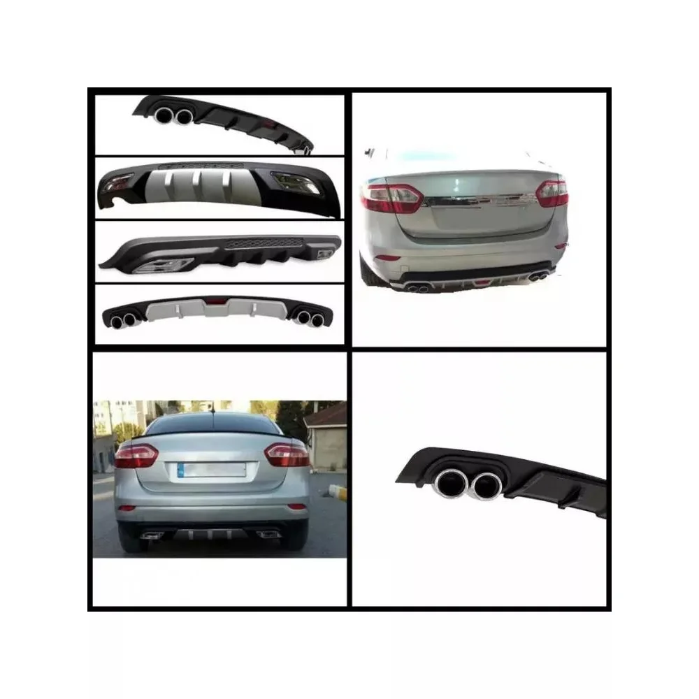 For Renault Fluence Car Rear Bumper Diffuser Black ABS Plastic Car Styling Spoiler Deflector Body Kit Splitter Lip Professional