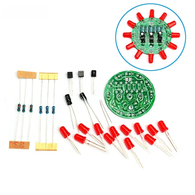 Kit de Production de lumière rotative ronde LED, oscillateur Triode, Kit électronique de bricolage, formation aux compétences, pratique de soudure