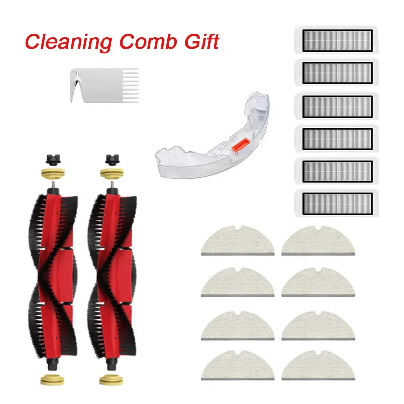 

Roborock S5 Max Compatible Spare Parts Set -Cleaning Brush Gift -Water Tank - 8 Mops - 6 Hepa Filters - 2 Main Brushes