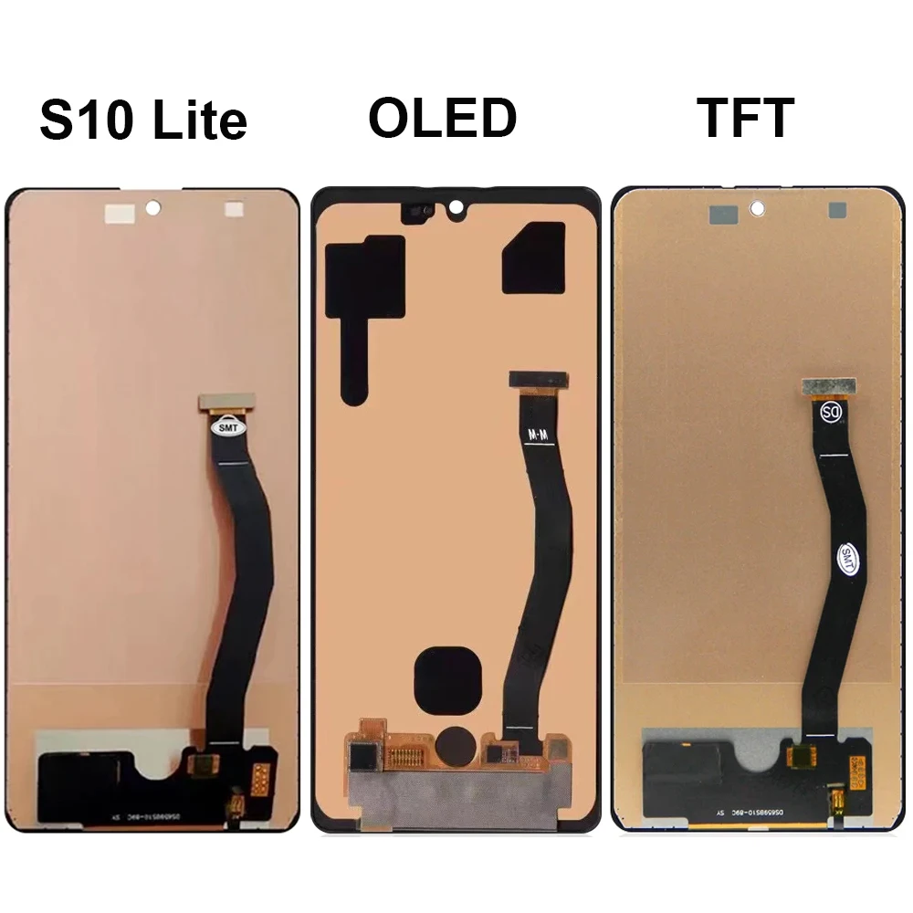 6.7\'\'  Amoled TFT S10 Lite LCD For Samsung S10 Lite Display For Samsung S10 Lite G770F SM-G770F/DS Touch Screen Digitizer +Frame