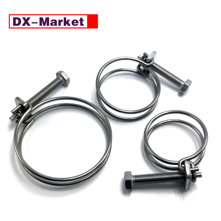 316 Stainless Steel Double Wire Hose Clamp , C015