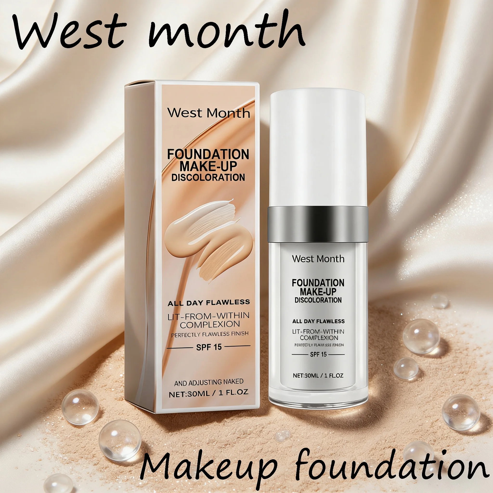 

West Month Color Changing Foundation Full Coverage Concealer Foundation Long Lasting Makeup Waterproof Oil Control Matte Makeup