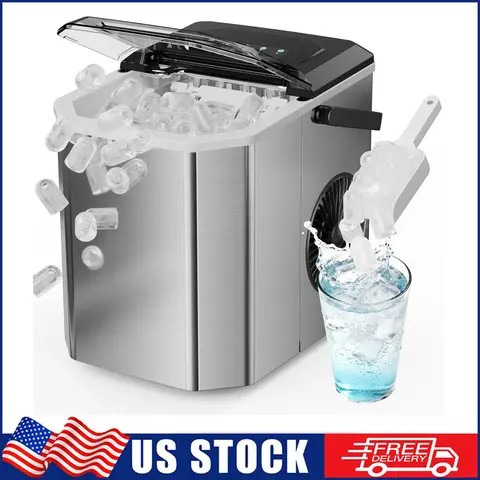 Smart Countertop Ice Makers, Portable Ice Maker Machine with Self-Cleaning, 6 Mins 9 Bullet Ice, 56lbs/24Hrs, for Home Camping