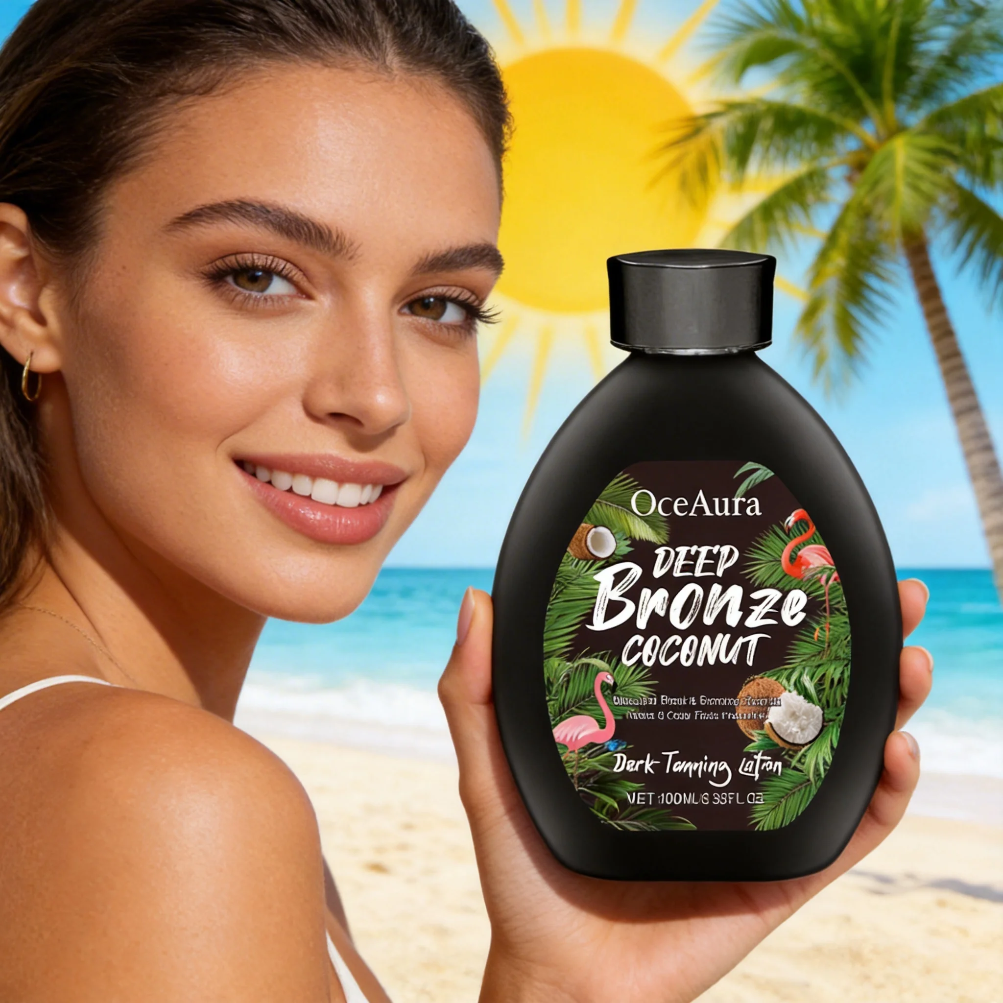 

OCEAURA 100 мл Лосьон для загара Dark-Tanning: Летний автозагар для равномерного сияющего золотисто-бронзового оттенка, стойкое увлажнение, смягчение и выравнивание кожи