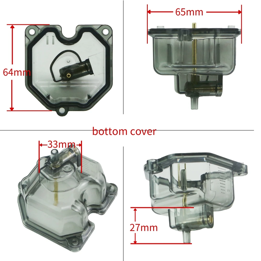 For TMX125 150 200 PZ26 27 30 CG125 CG200 CG250 NXR125 NXR150 Motorcycle Transparent Carburetor Clear Bottom Float Bowl Oil Cup