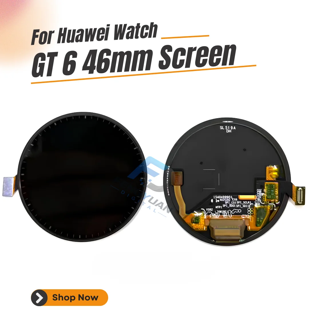 Original AMOLED For Huawei Watch GT 6 46mm ATM-B19  LCD Display Touch Screen Digitizer Replacement For Huawei Watch GT6
