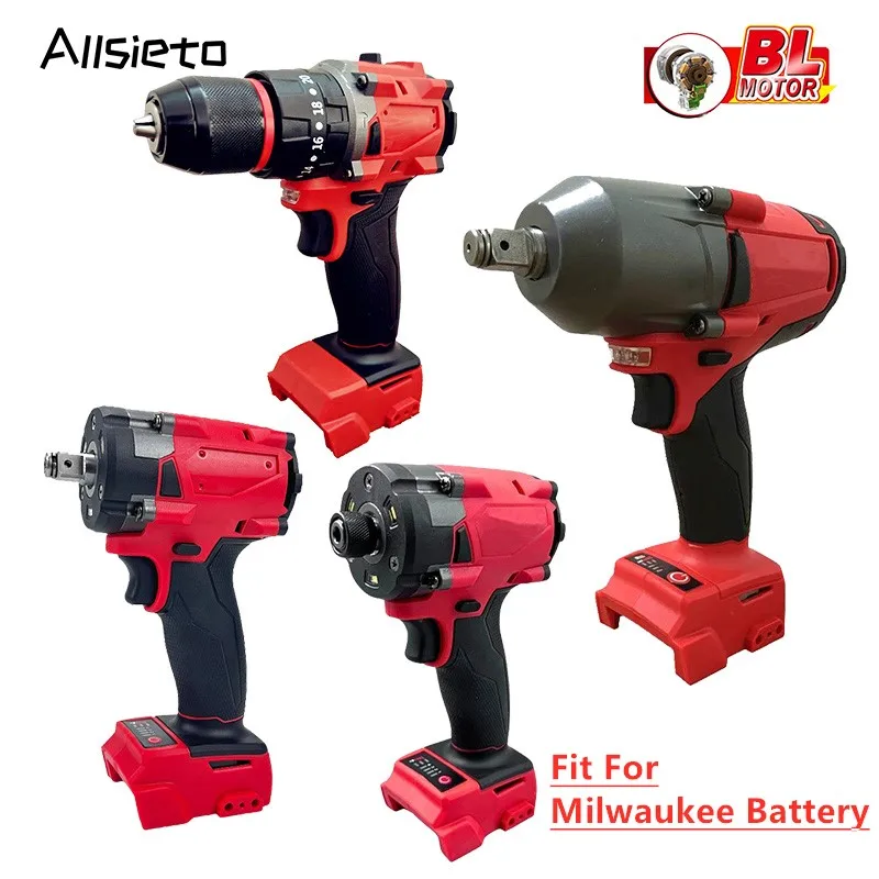 Suitable Milwaukee Battery 3 in 1 Impact Drill Hammer Impact Wrench Cordless Driver 500N.m Car Repair Electric Screwdriver 1/2\