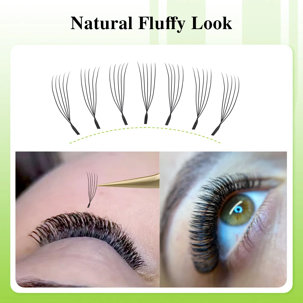 NAGARAKU U-Form 2D/3D/4D/5D Weiche, Natürliche Wimpernverlängerungen, Flauschige Nerz-Imitat-Wimpern, Parallele Make-up-Zubehörteile – Detail 13