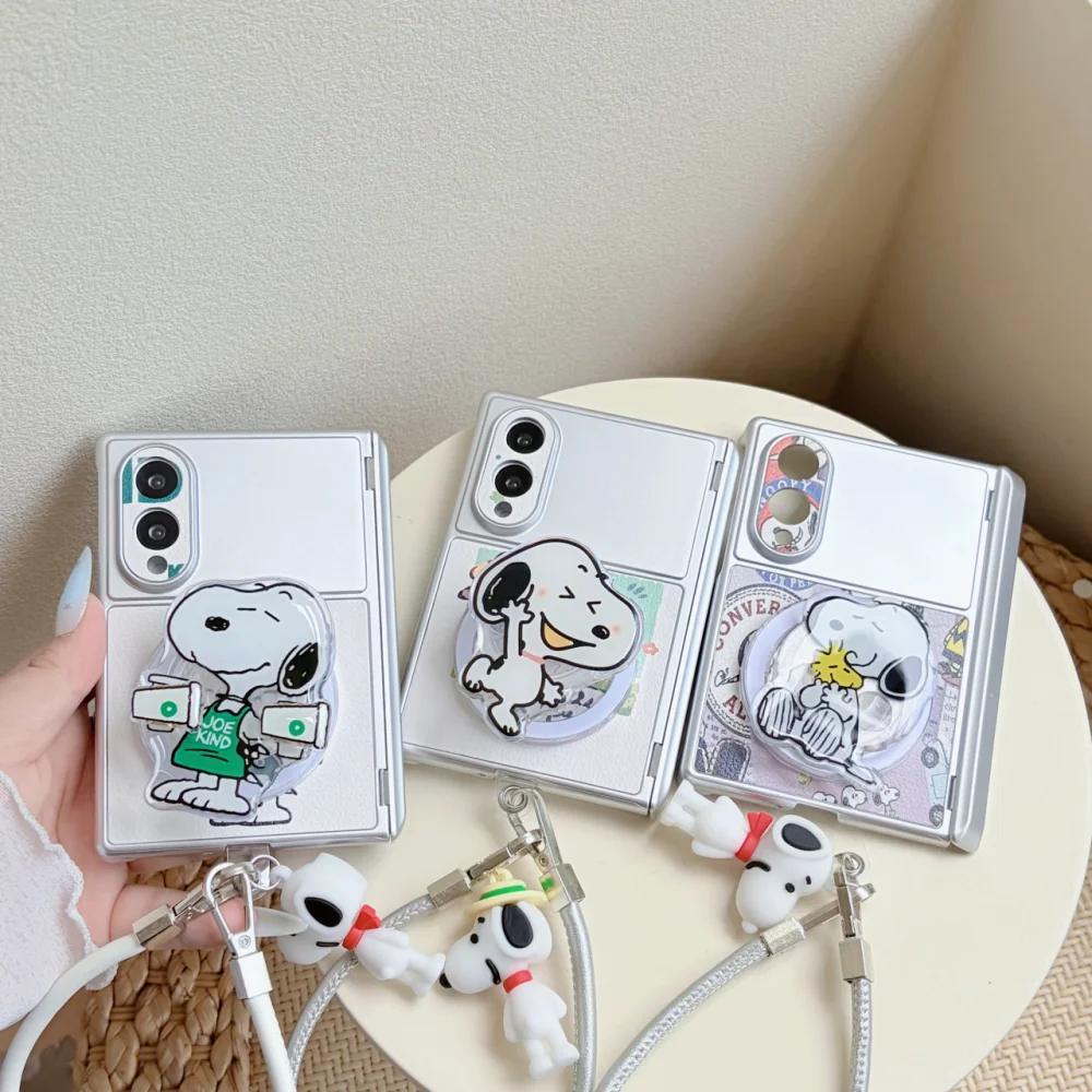 New Cute Anime Cartoon Puppy Phone Case for Z Fold 8 Fold 8 Ultra with Magsafe Holder Fashion Shockproof Protective Cover Kawaii