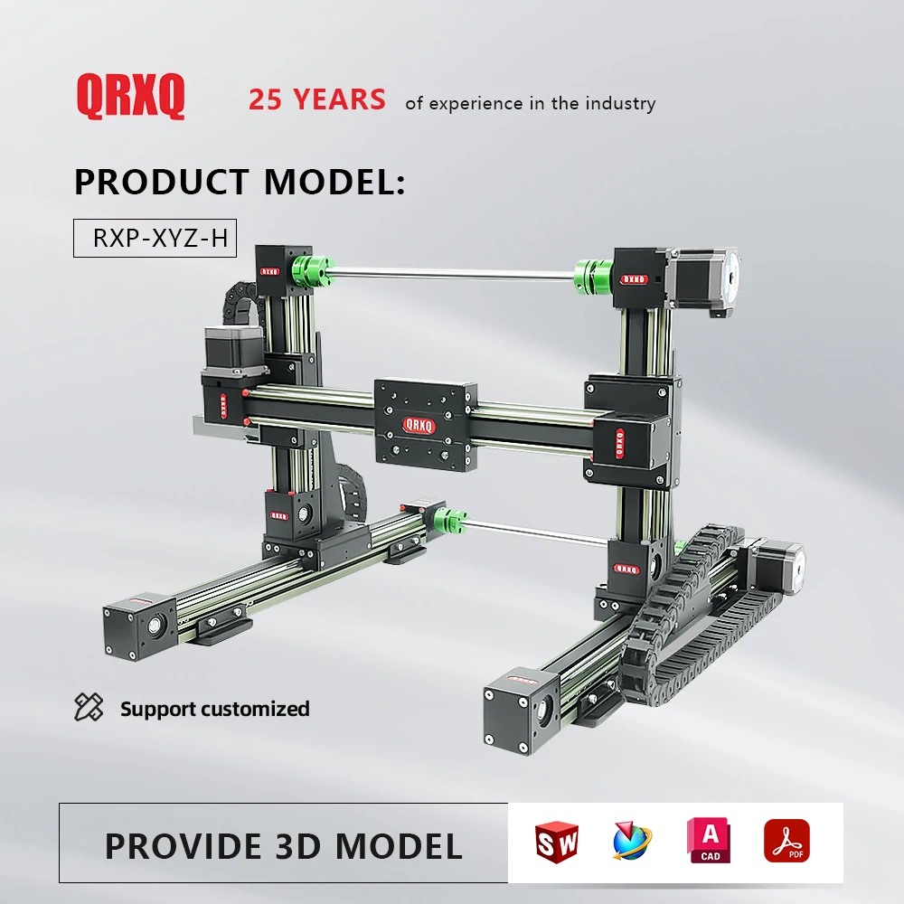 QRXQ RXPXYZ-H-45 Xyz Multi Axis Cnc Linear Motion Guide Rails Module Belt Drive Precision Cnc Actuator Gantry Linear Module