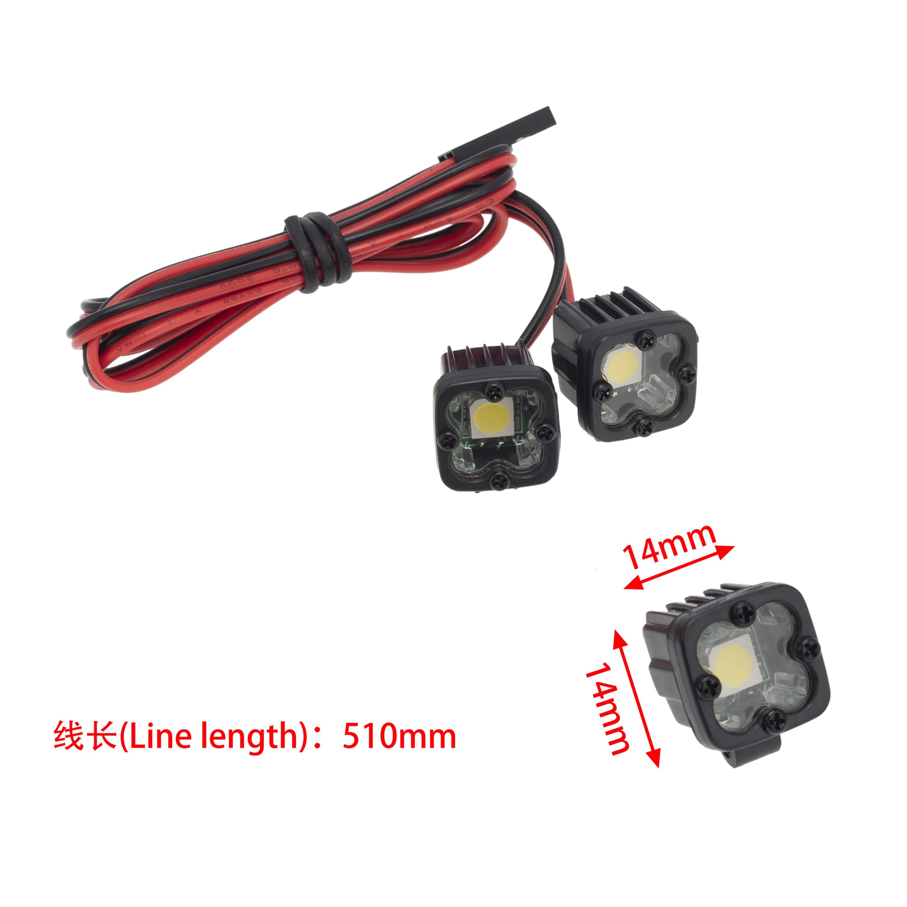 MEUS LED Lights Bright Headlights 5050 Square Spotlight for 1/10 RC Crawler Axial SCX10 90046 TRX4 Wraith RR10 MST Redcat Gen8